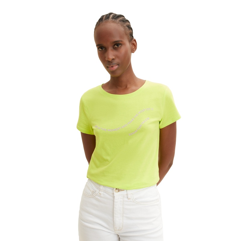Lime Green Short Sleeve Graphic Crew Neck T-Shirt