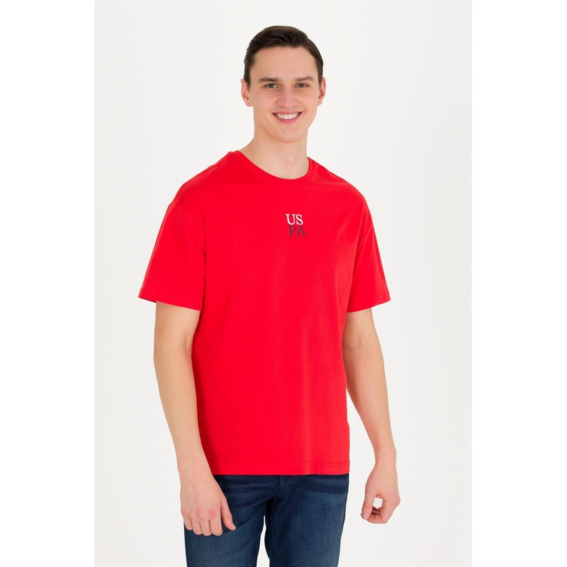 Men's Red Crew Neck T-Shirt