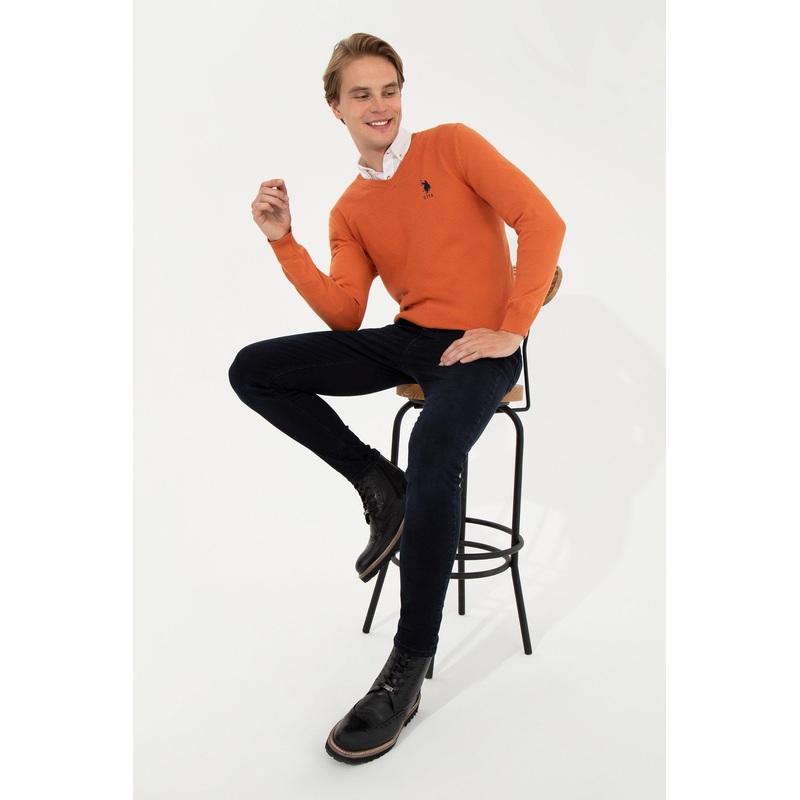 Orange Knitting Jumper