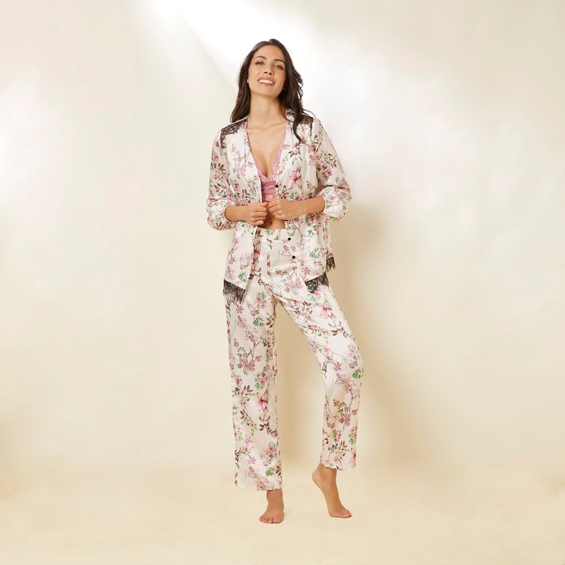Printed Long-Pyjamas With Front Open