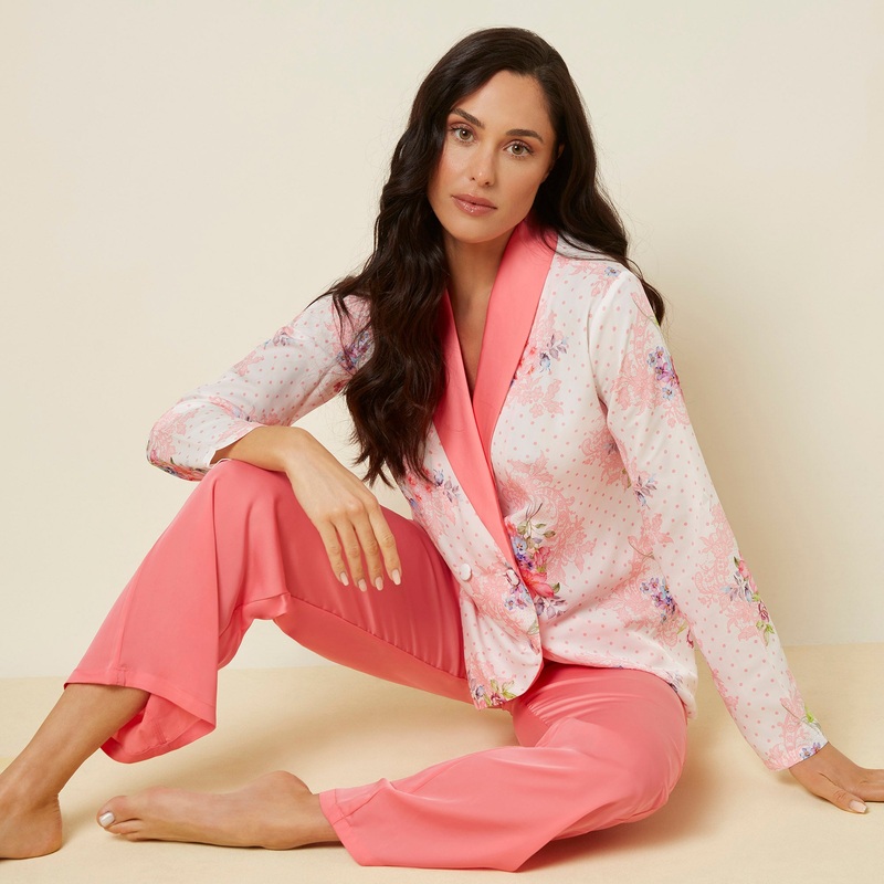 Printed Long Sleeve Shirt Pajama Set