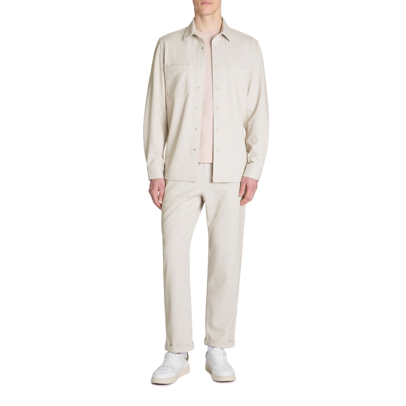 Slim Stretch Cotton Pants - Beige