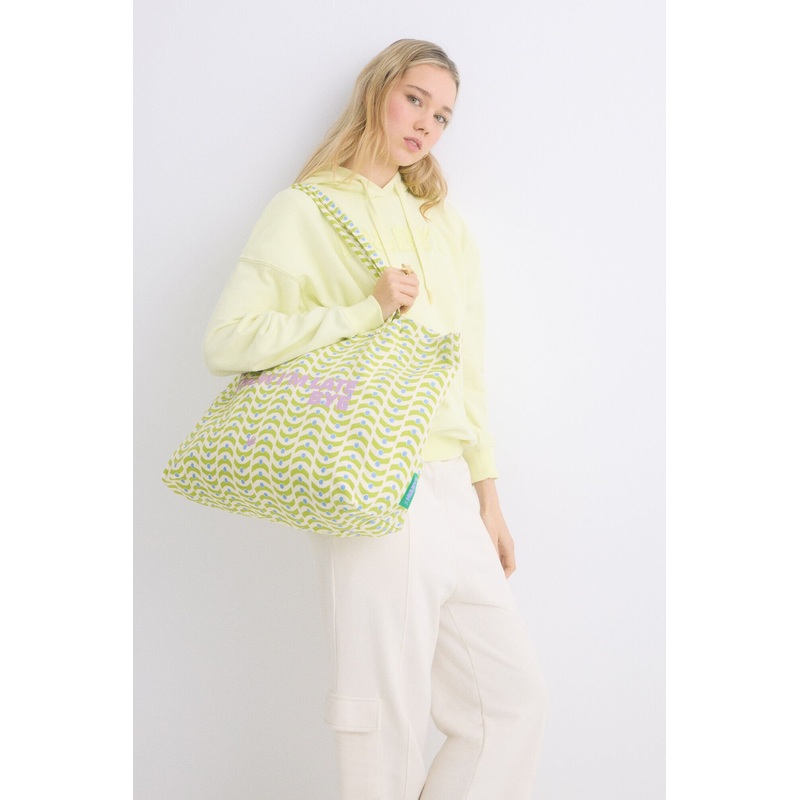 Yellow Print Tote Bag