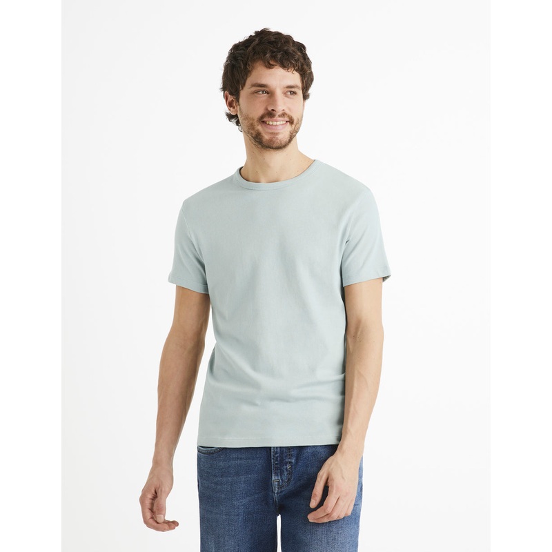 100% Cotton Round Neck T-Shirt - Gray