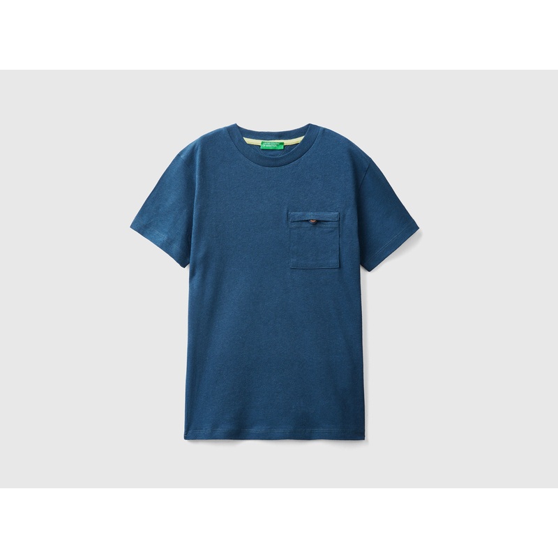 Linen Blend T-Shirt With Pocket