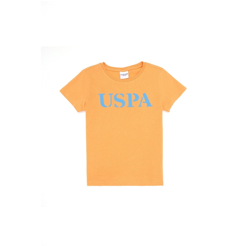 Orange Short Sleeve T-Shirt With Graphics