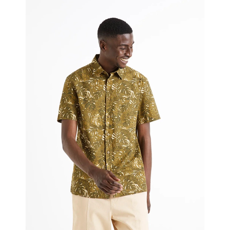 Regular-Fit 100% Cotton Shirt - Khaki