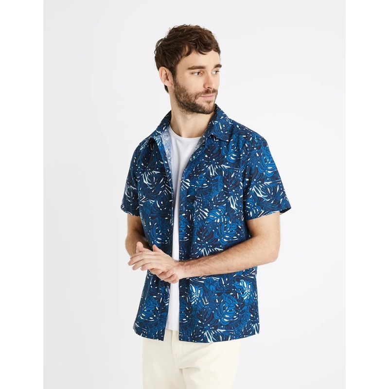 Regular-Fit 100% Cotton Shirt - Navy