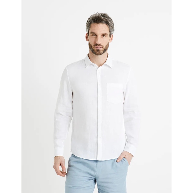Regular Shirt 100% Linen - Blanc