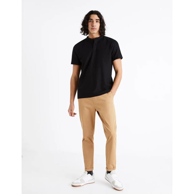 Stretch Cotton Trousers - Sand