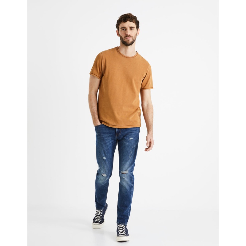 T-Shirt Turtleneck Around 100% Cotton - Camel