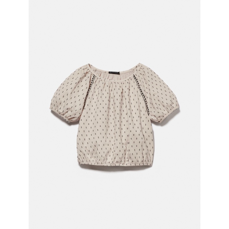Cropped Blouse With Embroidery