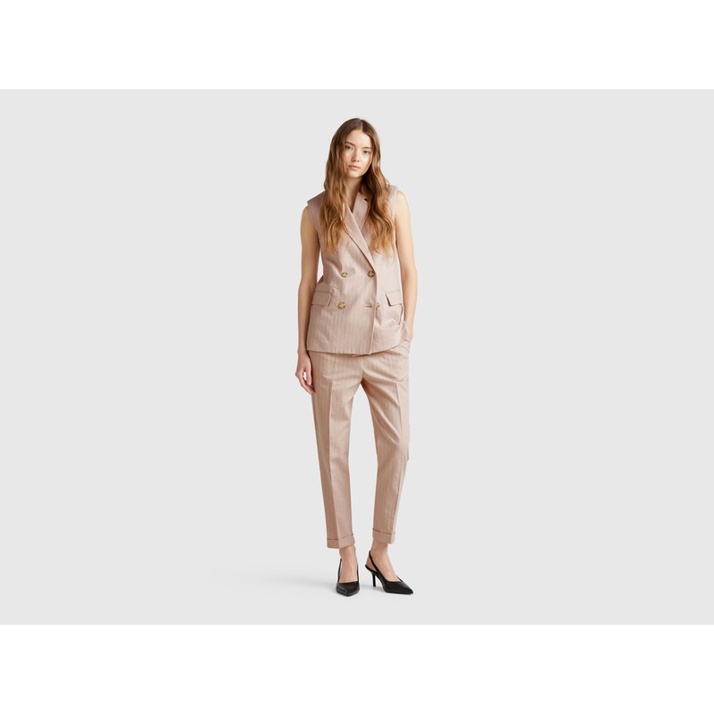 Regular Fit Pinstriped Trousers