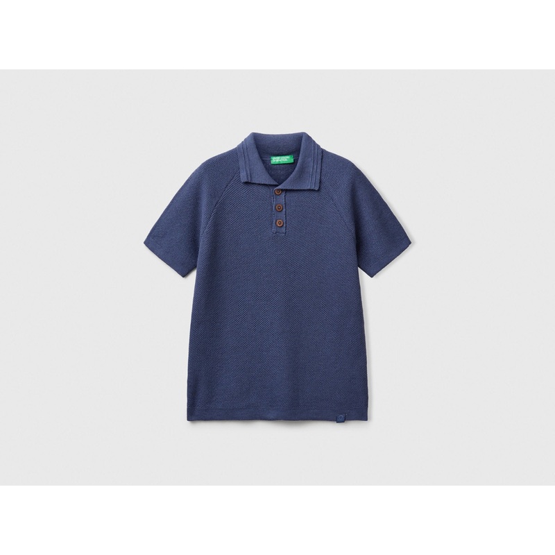 Short Sleeve Polo in Linen Blend