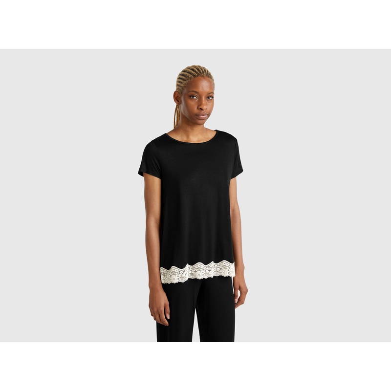 Short Sleeve Top with Lace Details