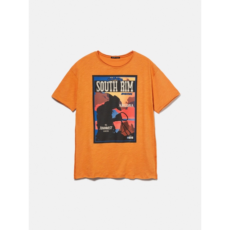 Slub T-Shirt With Print