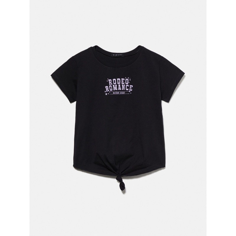 T-Shirt With Knot And Print