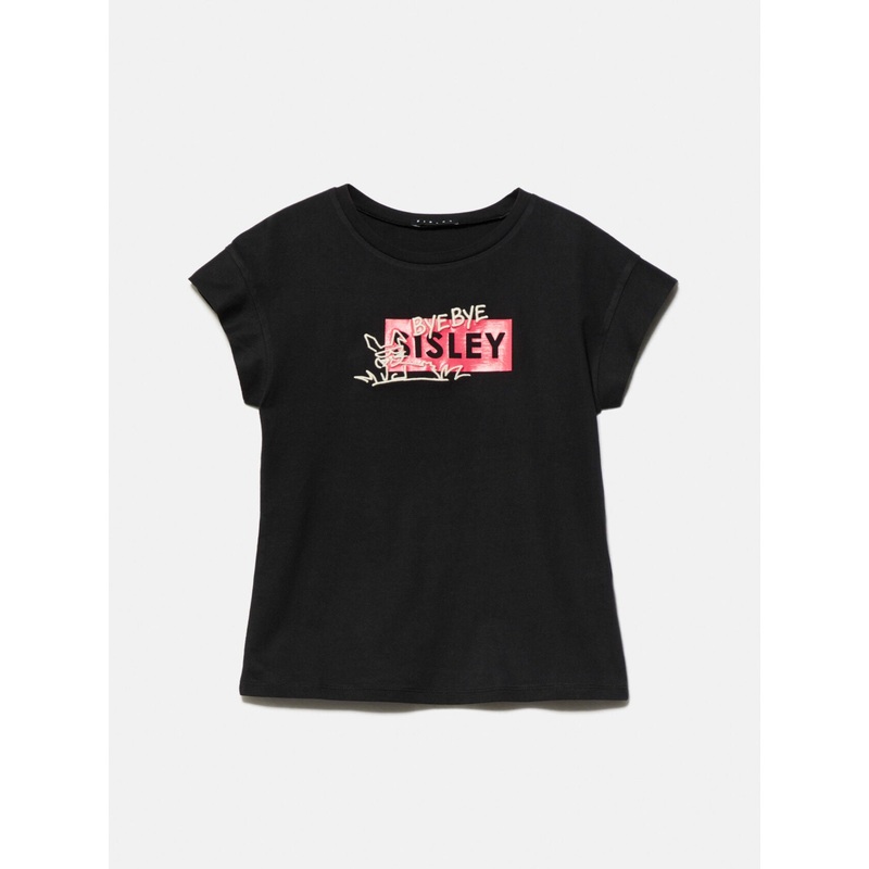 T-Shirt With Print And 3D Embroidery
